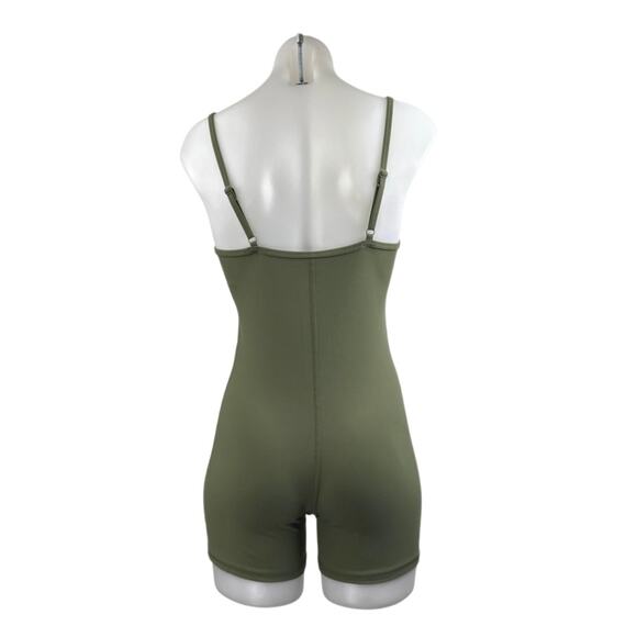 WeWoreWhat Women's Green Sleeveless Cami Camisole One Piece Workout Romper Sz M - Picture 3 of 5